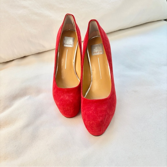 Dolce Vita Red Suede Pumps High Heel Platform size 8.5 - Picture 5 of 12